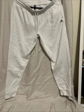 adidas White Fleece Jogger Pants